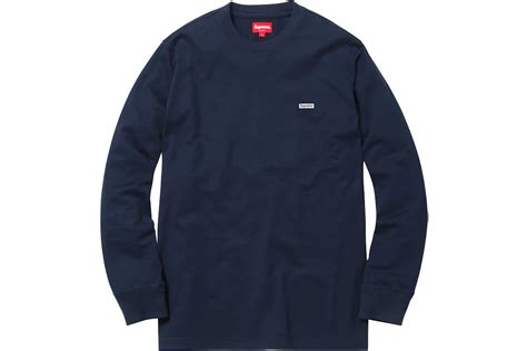 supreme metallic box logo l/s tee navy|Box Logo L S Tee .